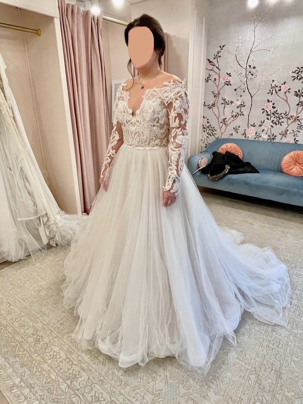 Anne Barge Blue Willow Olmsted Wedding Dress Size 14 Ivory Designer Dress